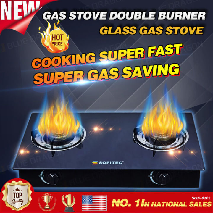 Gas Stove Double Burner Tempered Glass SOFITEC SGS0203 Gas Stove