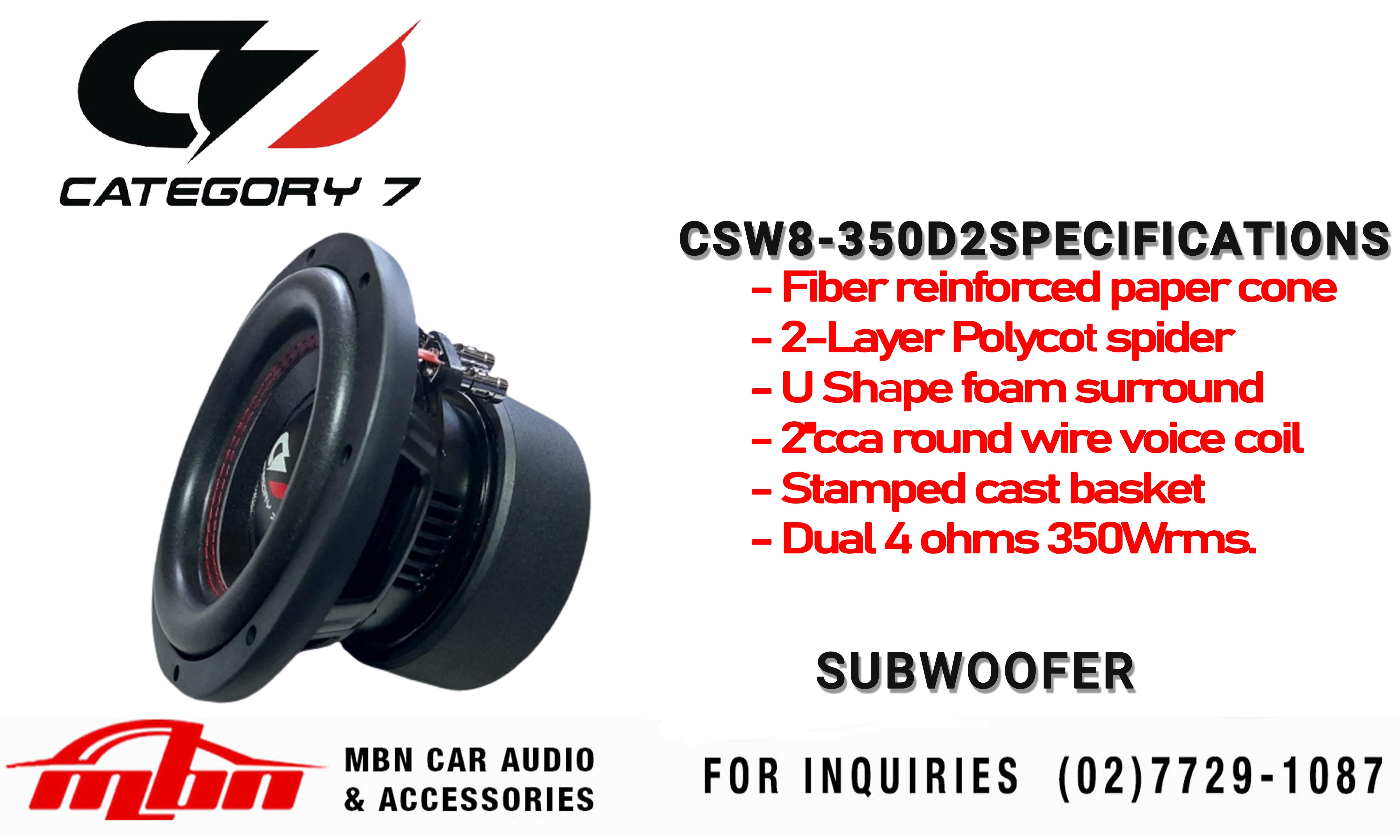 category 7 subwoofer 8 inch