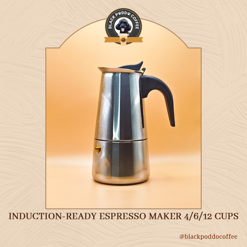 Espresso Maker Moka Pot Induction Ready Black Poddo Coffee Lazada PH
