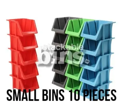 10 PCS SMALL Stackable Bin Boxes Storage Organizer Supplies Tools Bins Hardware Storage Solution