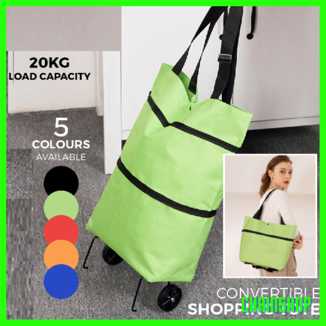 (FOLDING TROLLEY BAG) Portable Trolley Bag Shopping Cart
