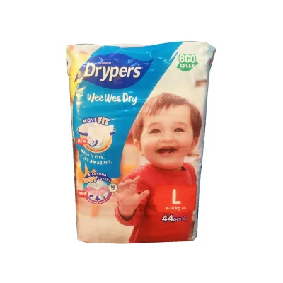 Drypers Wee Wee Dry Jumbo Pack Large (44 pcs) - Tape Diapers