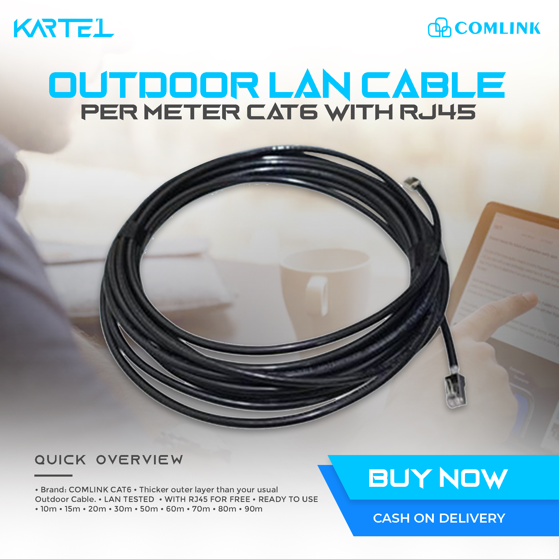 Outdoor Lan Cable Per Meter CAT6 Gigabit UTP Cable Patch Cord CAT6 with