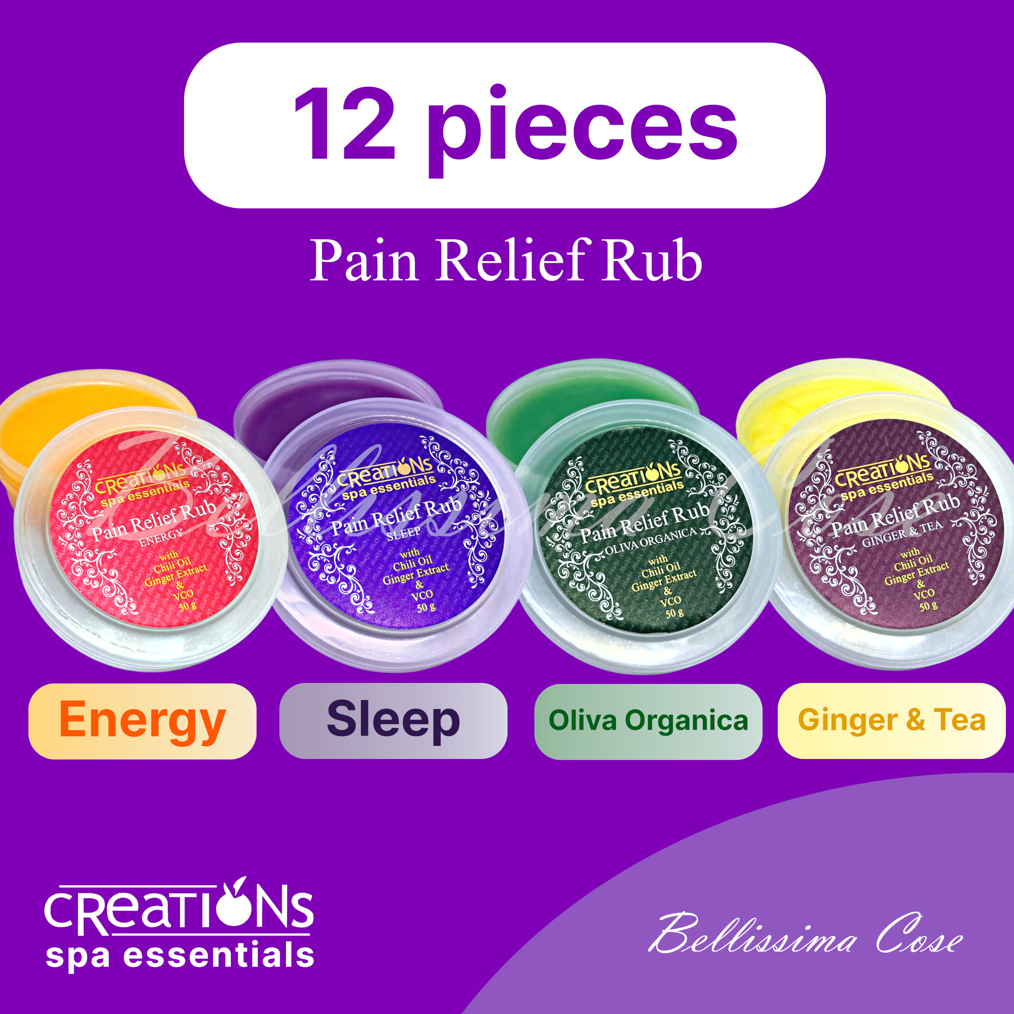 Creations Spa Essentials Pain Relief Rub - 12 PCS.