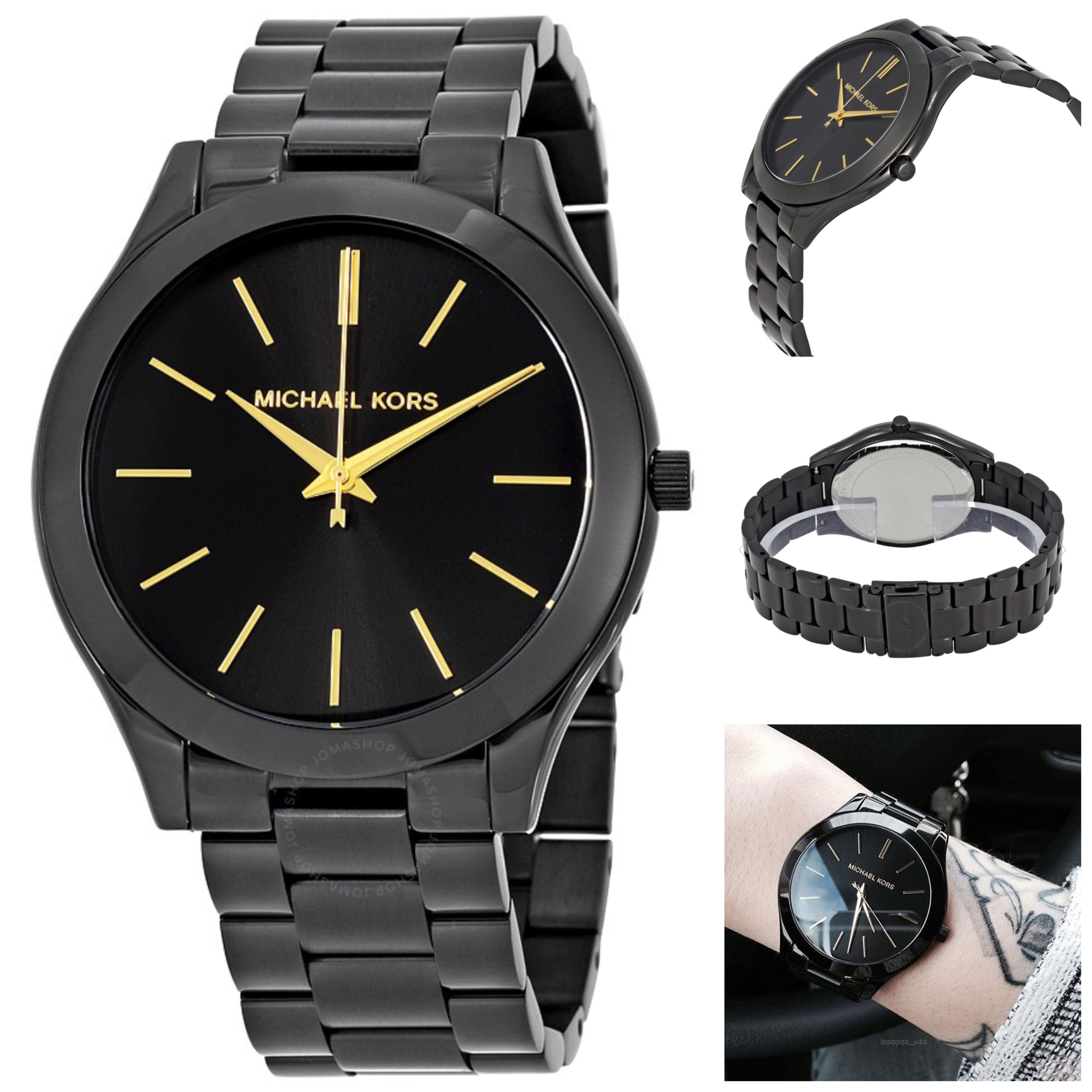 Michael Kors MK8819 Layton Black Silicone Watch 44mm