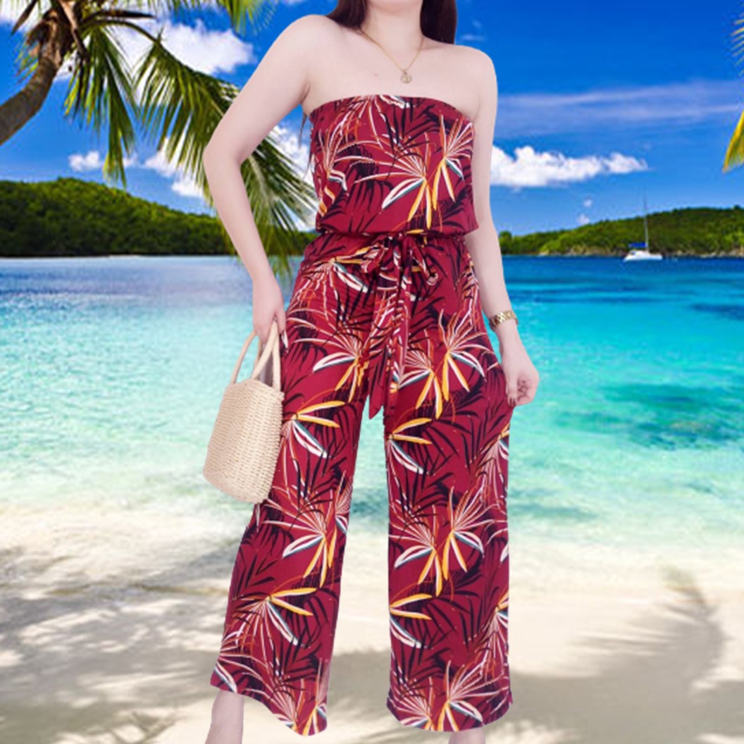 Trendy Squareneck Jumpsuit High Quality Hawaiian Jumpsuits Lazada PH