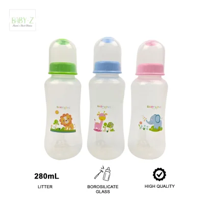 Baby-Z Smart Baby Feeding Bottle Clear (280ml / 9oz) Set of 3