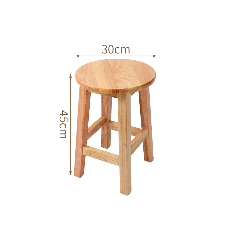 45cm/60cm/80cm High Chair Stool Bar Solid Wood Stool, Oak Dining Stool ...