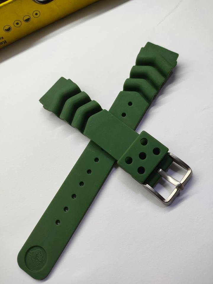 Seiko Divers Rubber straps 20mm for Skx007, Skx009, 7002 etc ( Military  green ) | Lazada PH