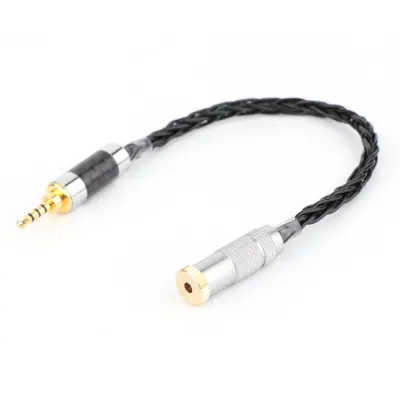 15cm Carbon fiber 2.5mm TRRS Balanced Male to 3.5mm Stereo Female Earphone Audio Adapter Cable