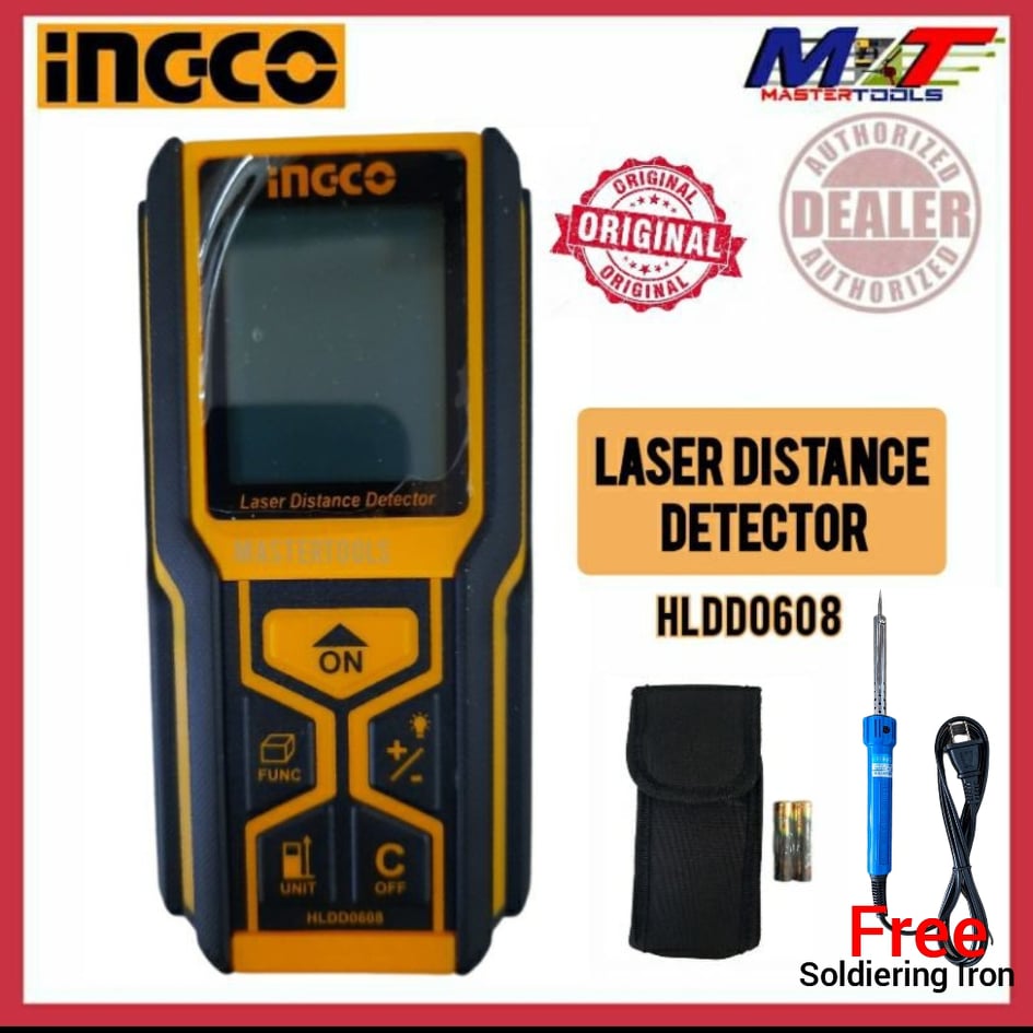 Ingco Laser Distance Detector 60m HLDD0608 (with Bag and Battery) free