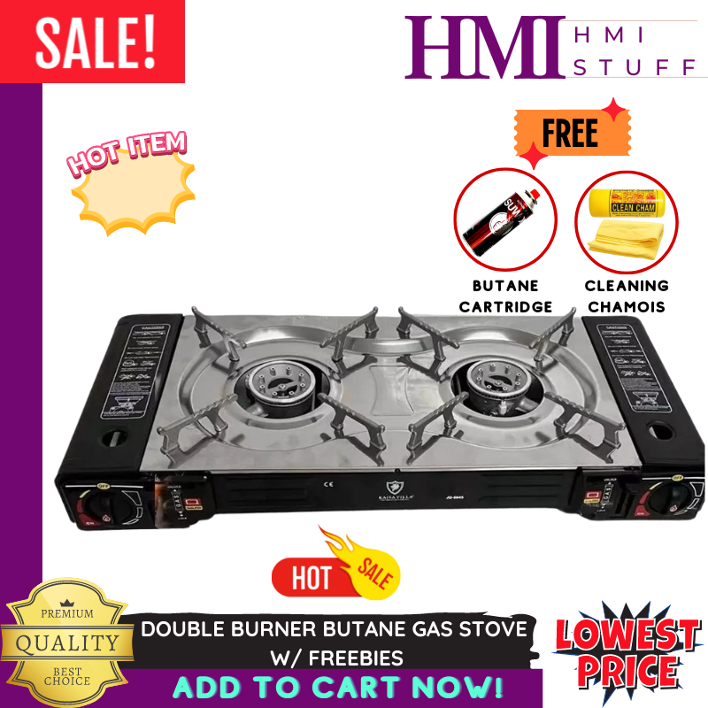 [HMI Stuff] Heavy Duty Double Burner Gas Stove set with case 2 Burner