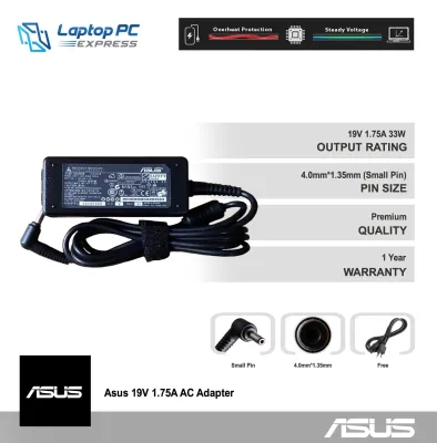 Asus Laptop Notebook Charger Adapter 19V 1.75A 4.0mm x 1.35mm for Asus Eee Book E402MA E403sa E502MA asus vivobook e200 e202 e202s e202sa e205sa e200h e200ha X453 X453M X453MA X453S X453SA E402M E402S E402SA E403 E403NA E403S X102 X102B X102BA EXA1206UH