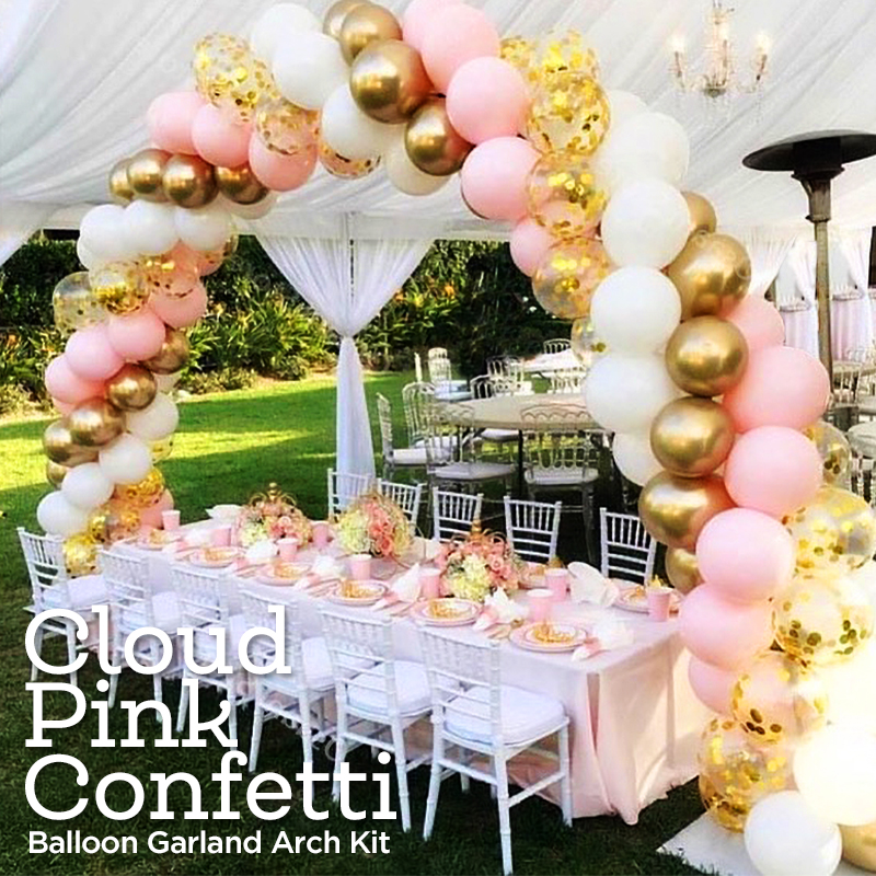 137pcs Cloud Pink Confetti Balloon Garland Arch Kit Wedding Baby Shower ...