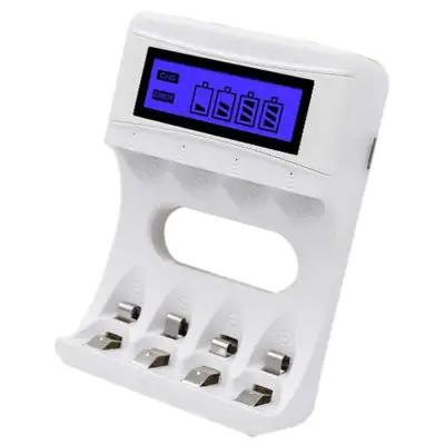 4 Slots Lcd Screen Usb Battery Charger For Rechargeable Aa/Aaa/Ni-Cd/Ni-Mh