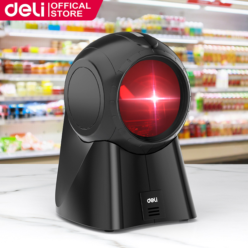 Deli 1D QR Barcode Scanner Wireless Laser Scanner for Grocery ...