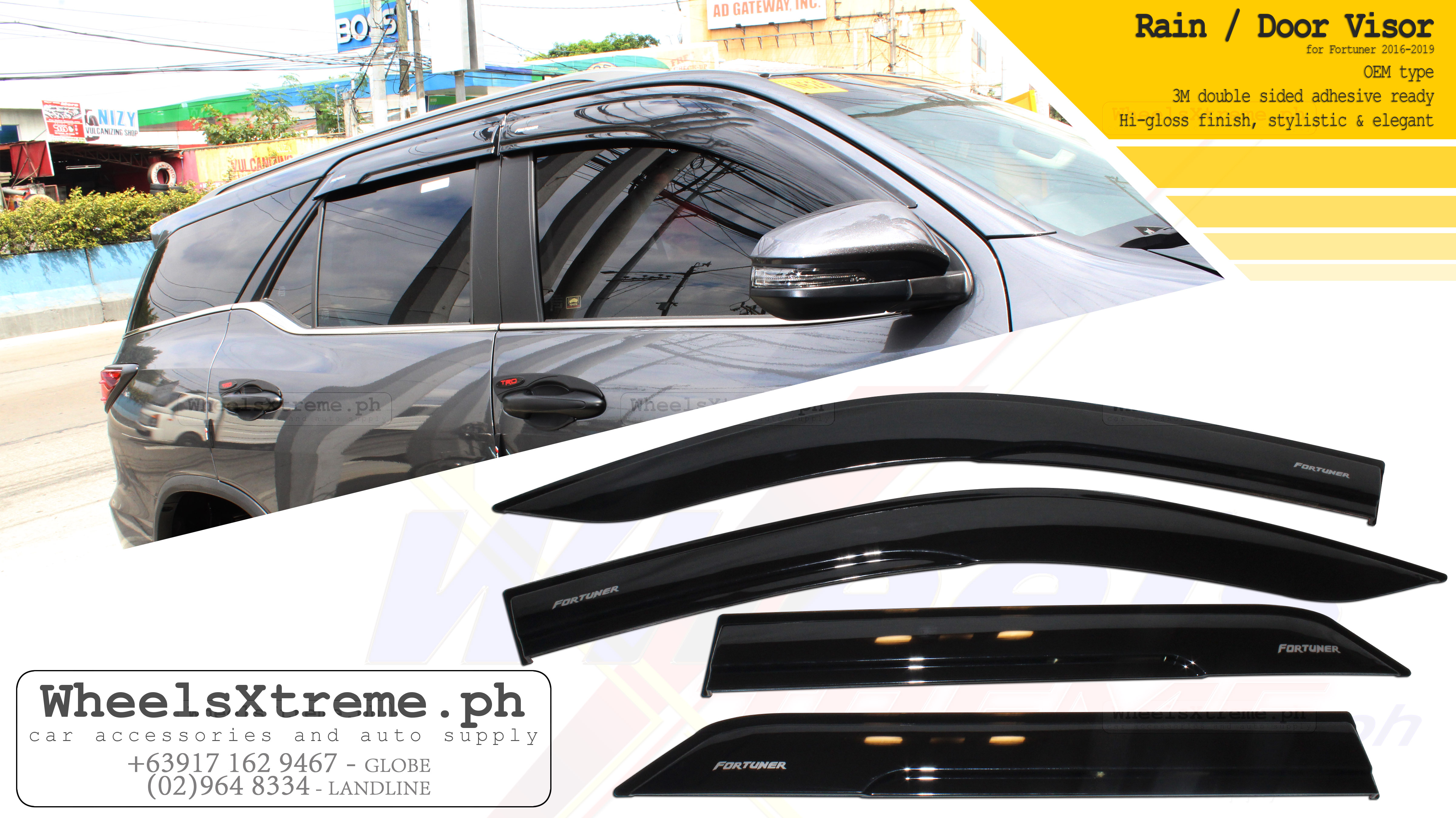 Fortuner G V Q LTD 20162023 Thick Slim Type Rain Visor Protector