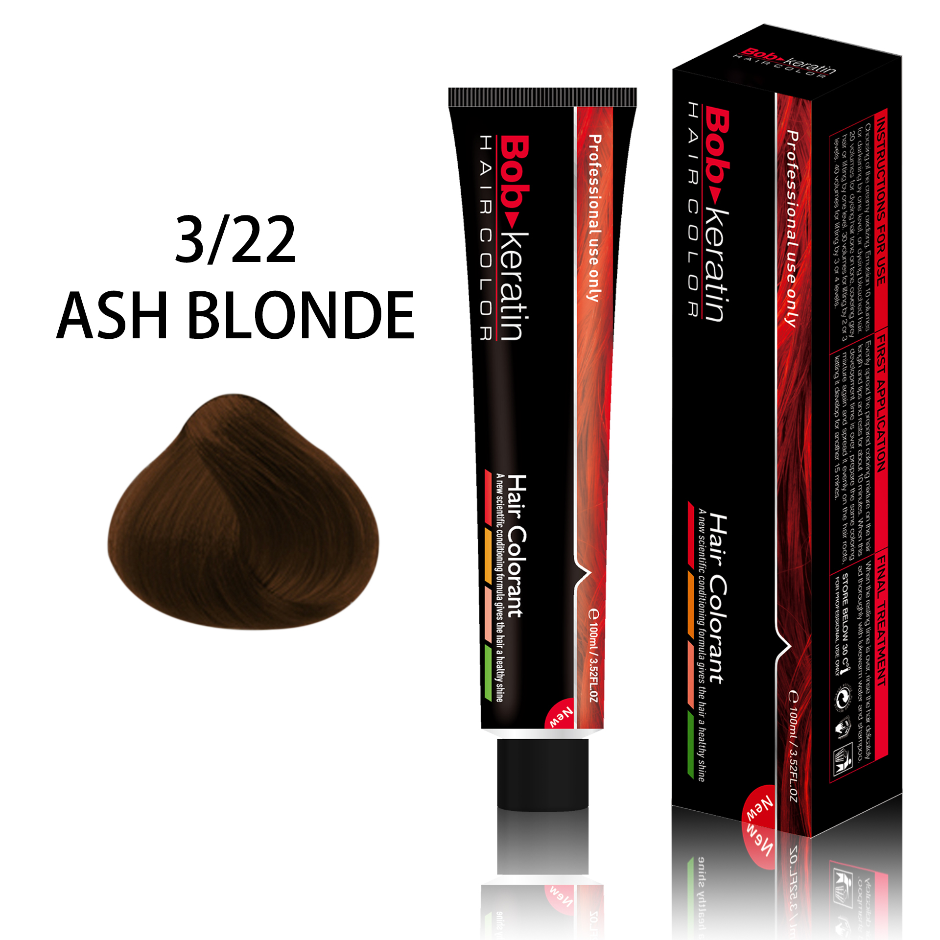 Schwarzkopf Keratin Color Permanent Hair Color Cream 6.33 Light Gold Brown  1 Kit
