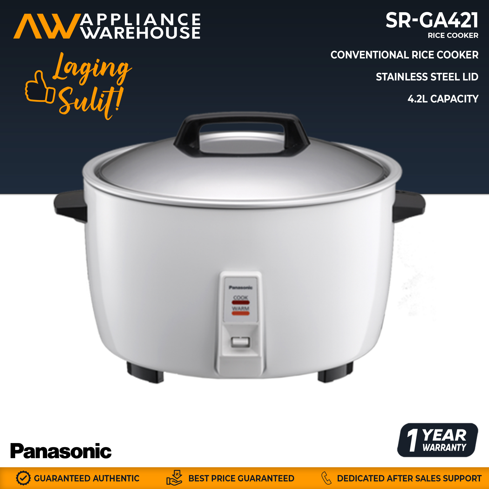 Panasonic SRGA421 Conventional Rice Cooker[Appliance Warehouse] Lazada PH