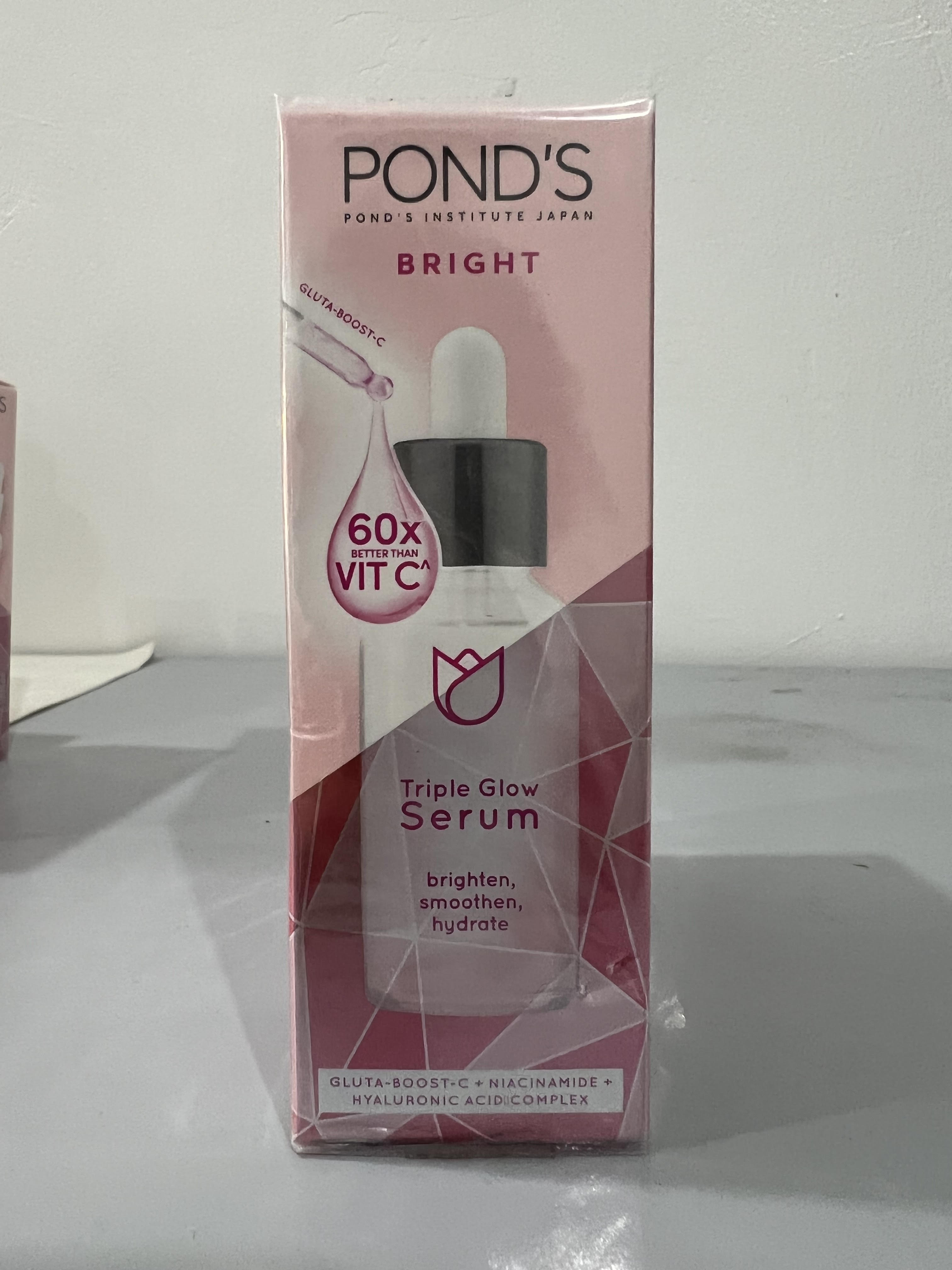 Ponds Bright Triple Glow Facial Serum with Gluta Boost C + Niacinamide