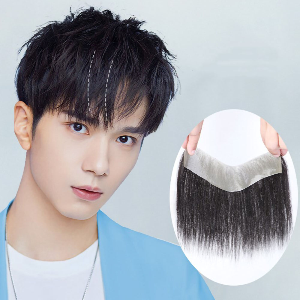 DuoXiu Hairline Wig Stickers Front Toupee Men's Invisible Biological Scalp  Bangs Real Hair V-Style Piece of Stealth Posted Forehead Thin Pu Skin Base  | Lazada PH