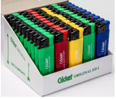 Cricket Lighter available for 1 box (50PCS)