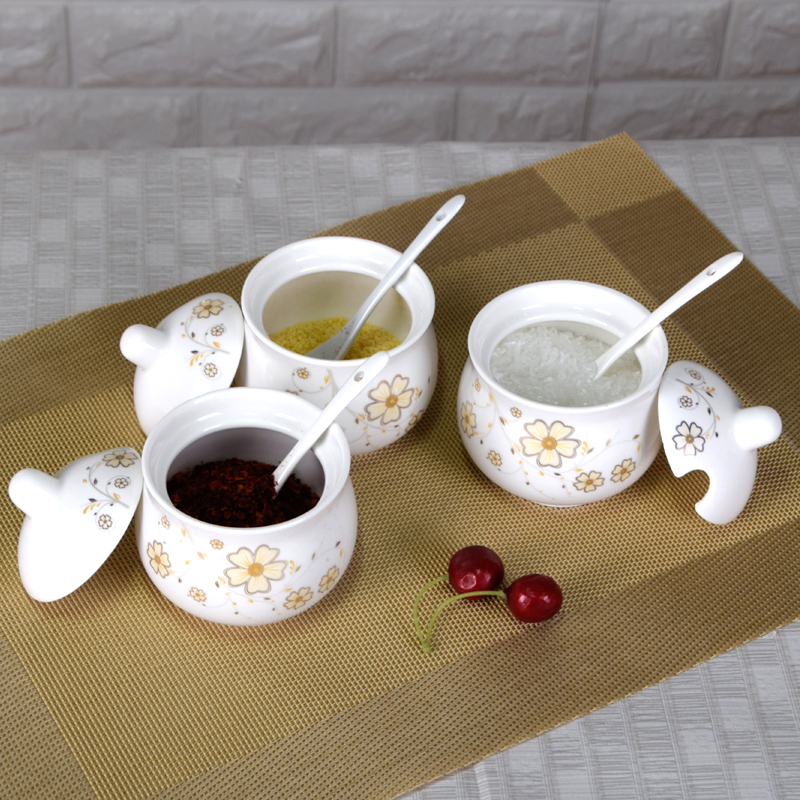 Kitchen creative ceramic seasoning jar combination seasoning jar set