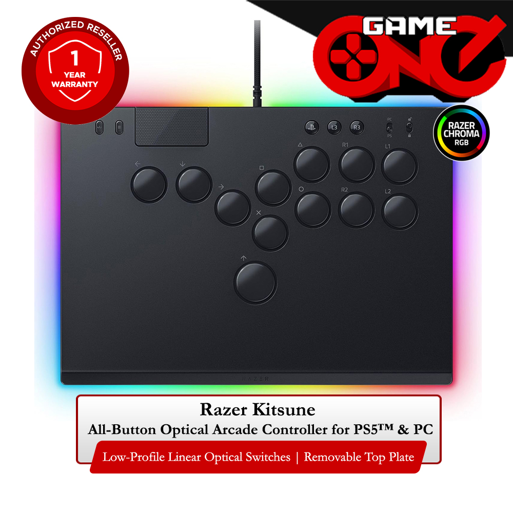 Razer Kitsune All-Button Arcade Controller: for PS5 / Playstation 5 & PC -  Low-P