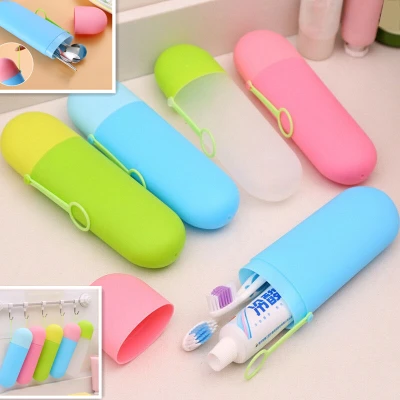 COD 10 Colors Portable Travel Toothpaste Toothbrush Holder Cap Case Household Storage Cup Outdoor Holder Bathroom Accessories