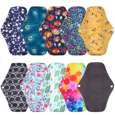 CBT Feminine Hygiene Product Waterproof Reusable Maternity Pads Sanitary Panty Liners Bamboo Charcoal Menstrual Cloth Pads
