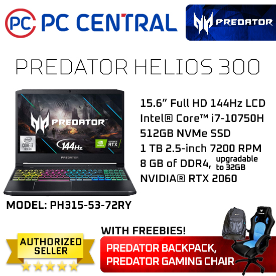 Acer Predator Helios 300 (PH315-53-72RY) Intel i7 10th Gen RTX