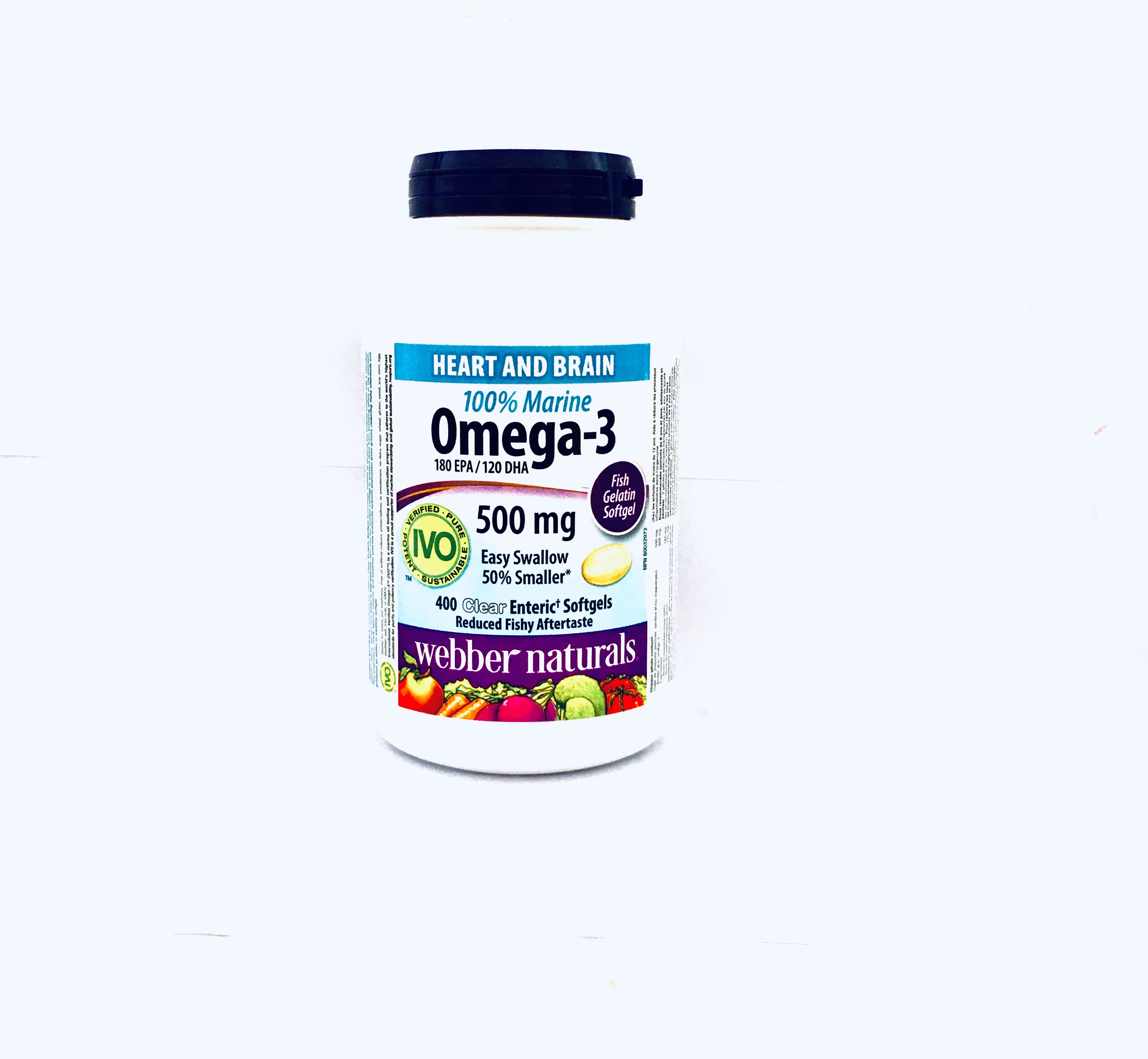 Webber Naturals 100% Marine Omega-3 Heart and Brain 500mg 400 Softgels