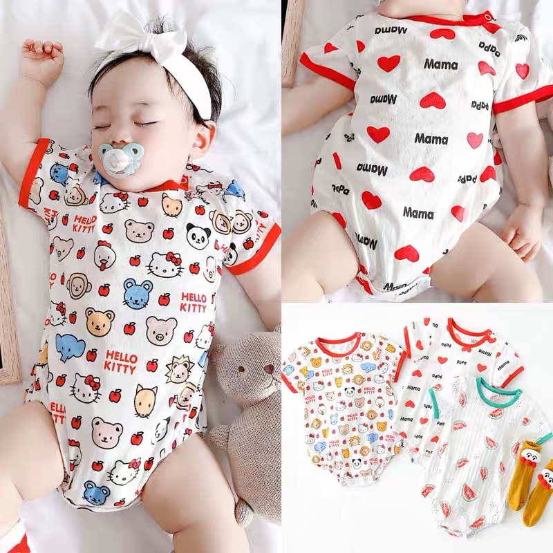 Baby newborn clothes girls summer bodysuit soft cotton jumpers One-Pieces floral 