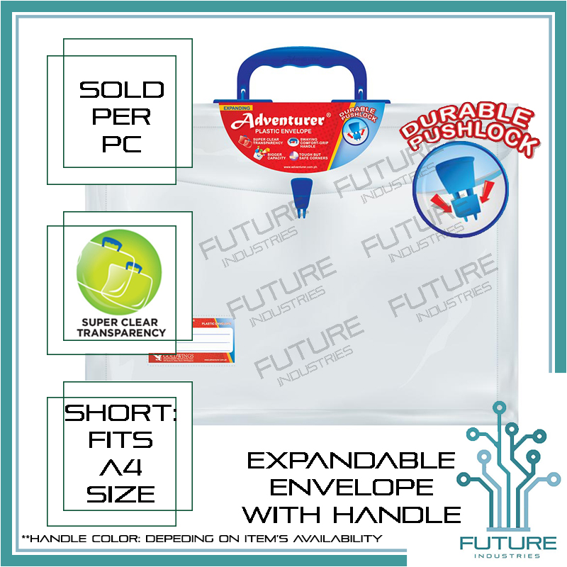Envelope Plastic Expandable Push Lock Type with Handle Long E11LWH