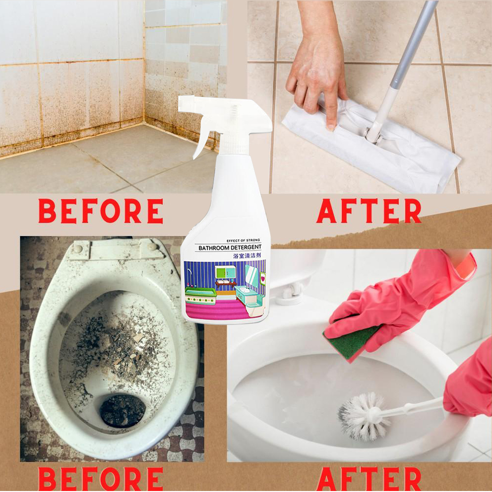 Bathroom Detergent (350ml) Foaming Cleaner Spray Water Scale Stain ...