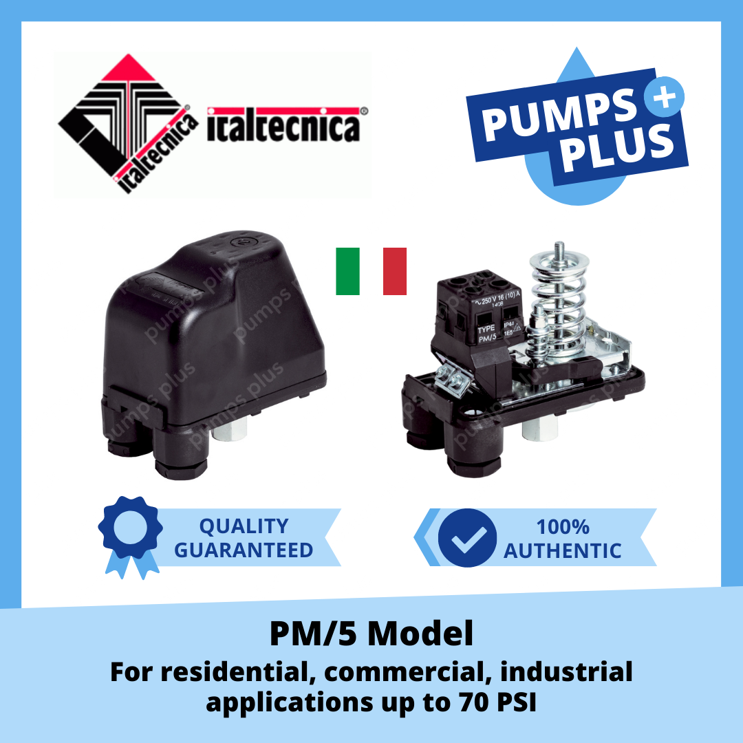 ITALTECNICA PM5(2040PSI) Pressure Switch (Authentic from ITALY