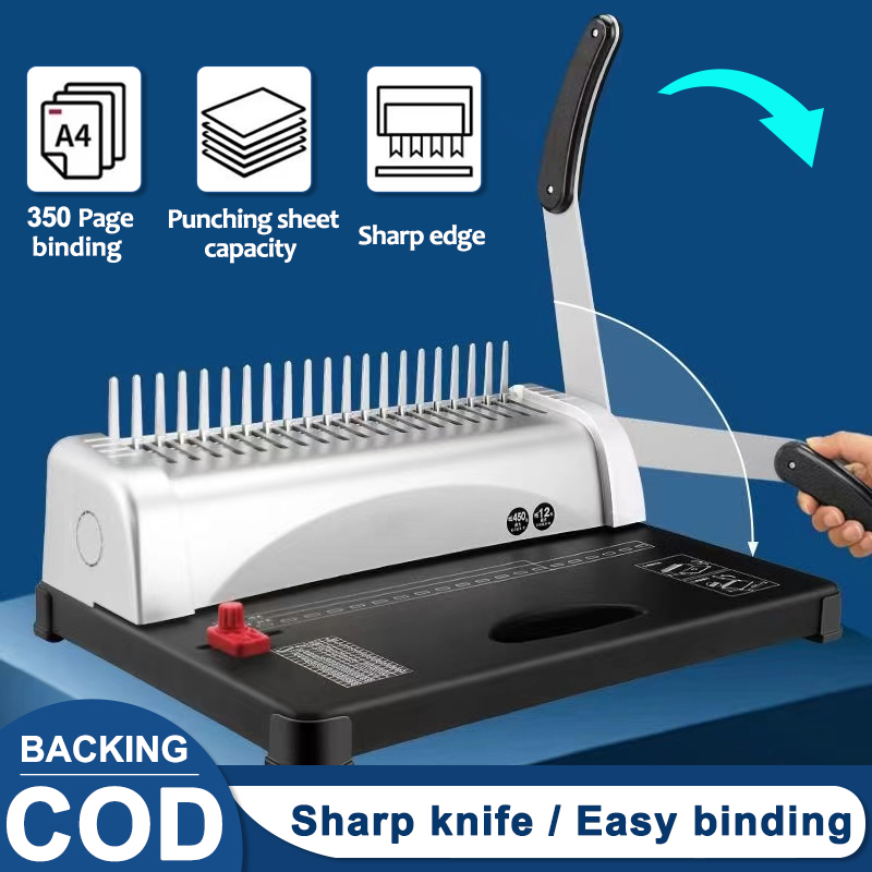 Comb binding machine 21 hole punching machine Office School Home A4 A3