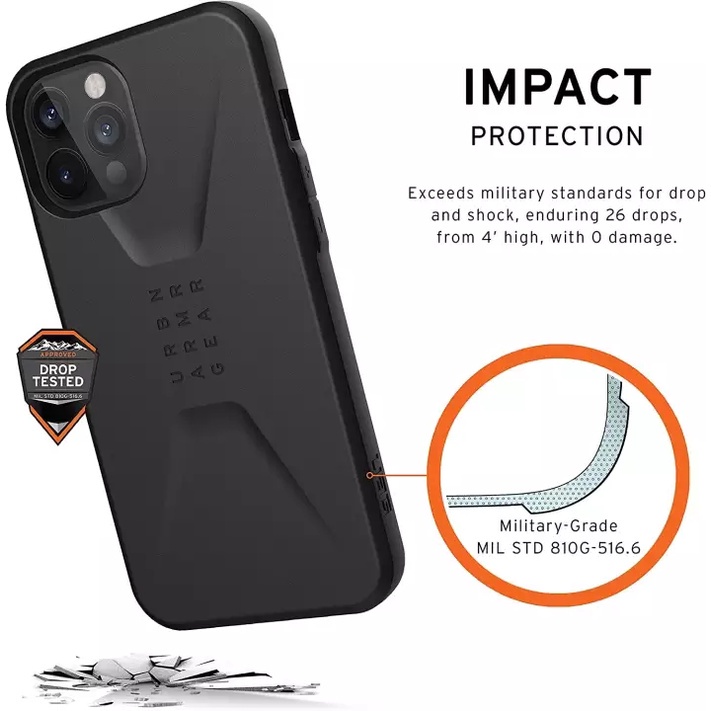UAG Apple iPhone 13 Pro Max / iPhone 13 Pro / iPhone 12 Pro Max/iPhone 11 Pro Max Civilian Series Case