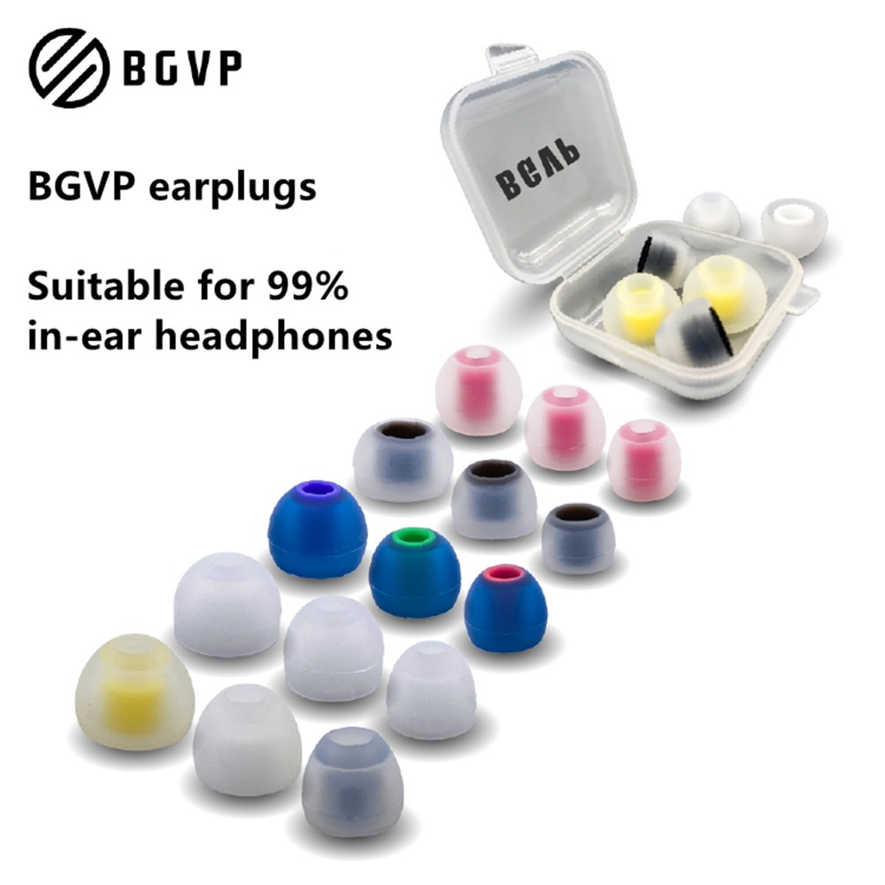 BGVP E ชุดชุด2สีหูฟังแบบ In-ear ซิลิโคนเดี่ยว Earmuffs เฮดโฟนแบบเสียบหู Eartips(1คู่)