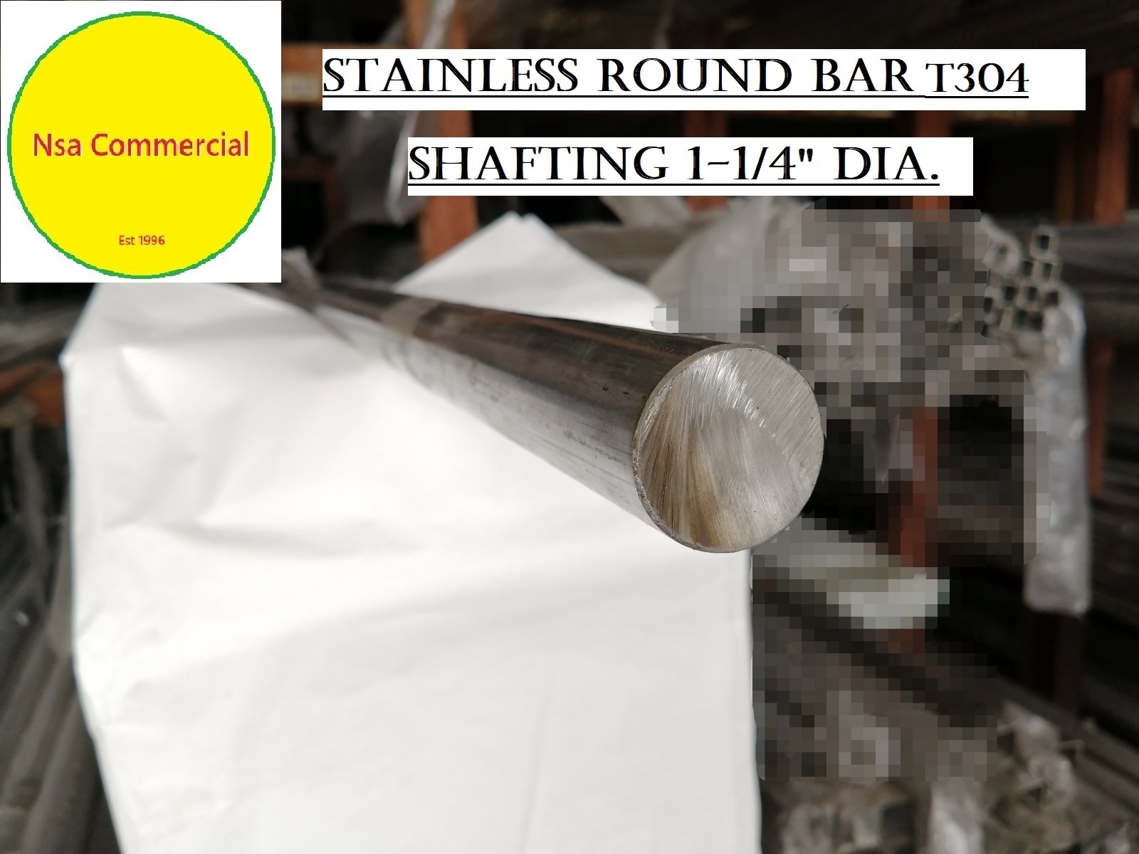 Stainless Steel T304 Round Bar Shafting 11/4" x 1 meter Length (High