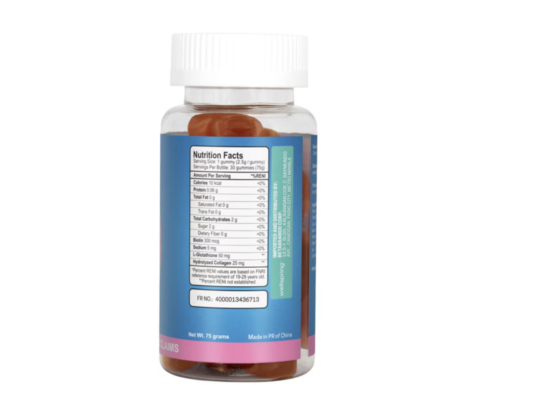 wellspring glutathione With Collagen Peach Flavor Gummies 30s Wellspring Active Beauty Gluta Glutathione