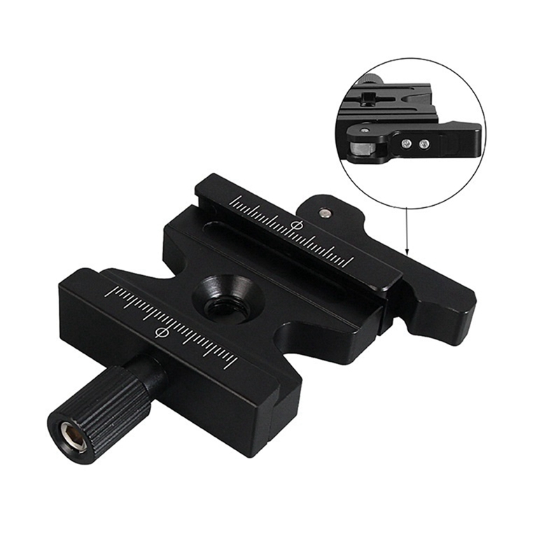 Double Lock Mounting Plate Clamp Quick Release Plate Clamp Adjustable Knob Adapter for Arca Swiss Tripod Ball Head QJ-06