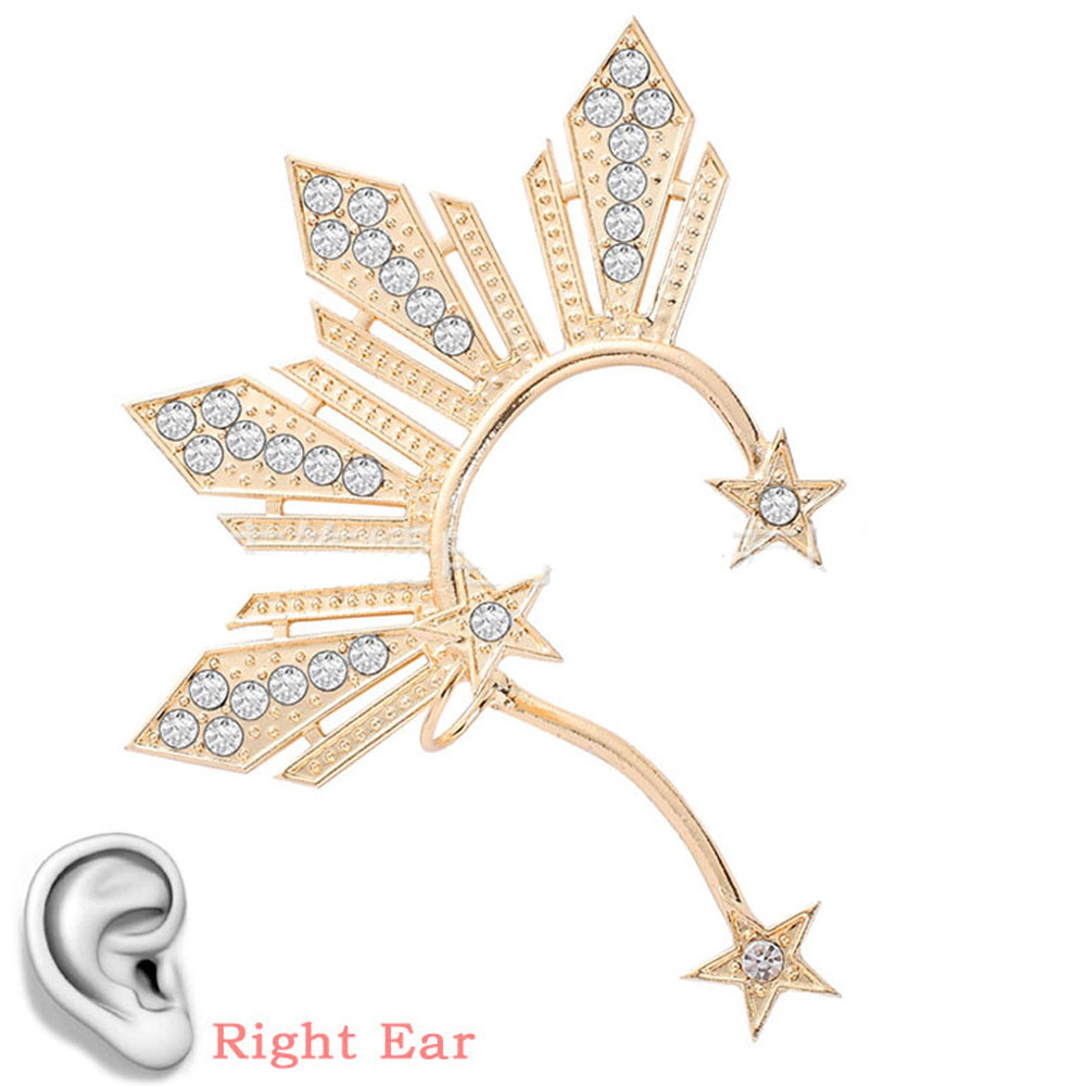 GEYUAN Hợp thời trang Phụ nữ Con gái Rhinestone pha lê Không xuyên Trang sức Phụ kiện thời trang Hoa tai Kẹp tai Khuyên tai