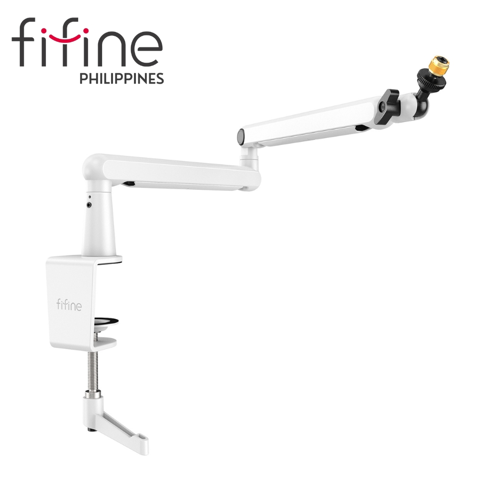 FIFINE BM88 Low-profile Microphone Arm Stand with Cable Channeling, Ha