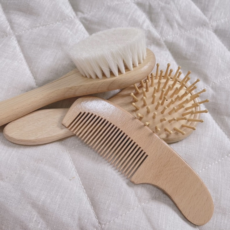 AVC 3 in 1 Wooden Suklay / Comb Set for Baby/ Family/ Baby Brush Set Lazada PH