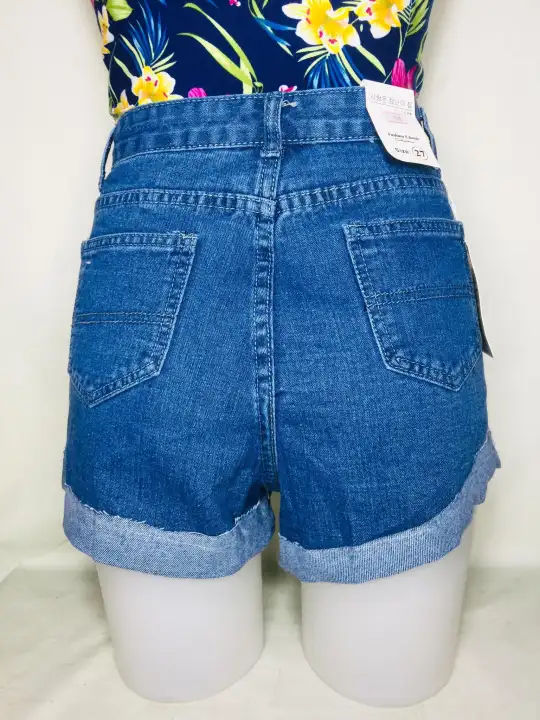 198 Women's Mid Rise Rolled Hem Distressed Jeans Ripped Denim Shorts |  Lazada PH