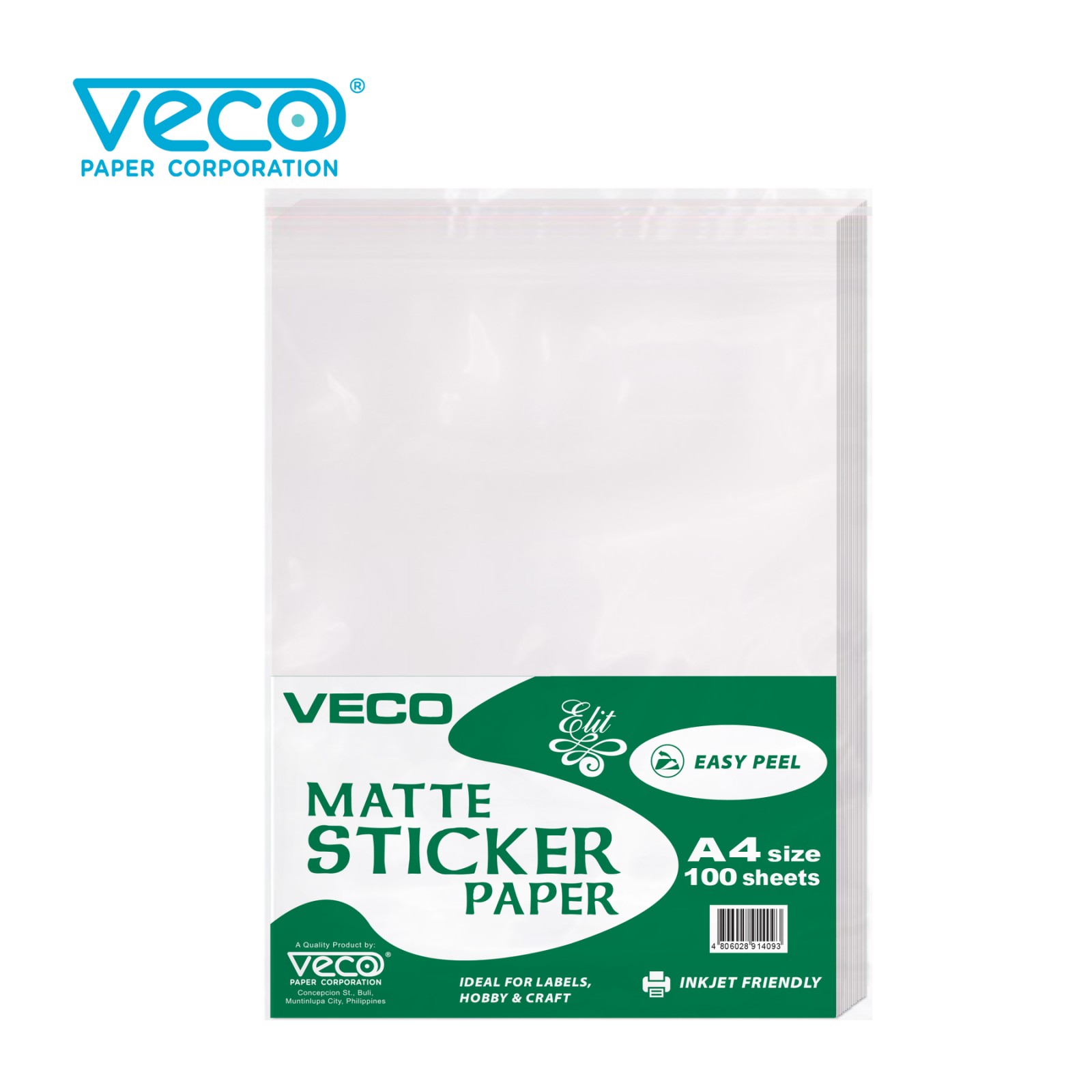 Veco Sticker Paper 100sheets/set 