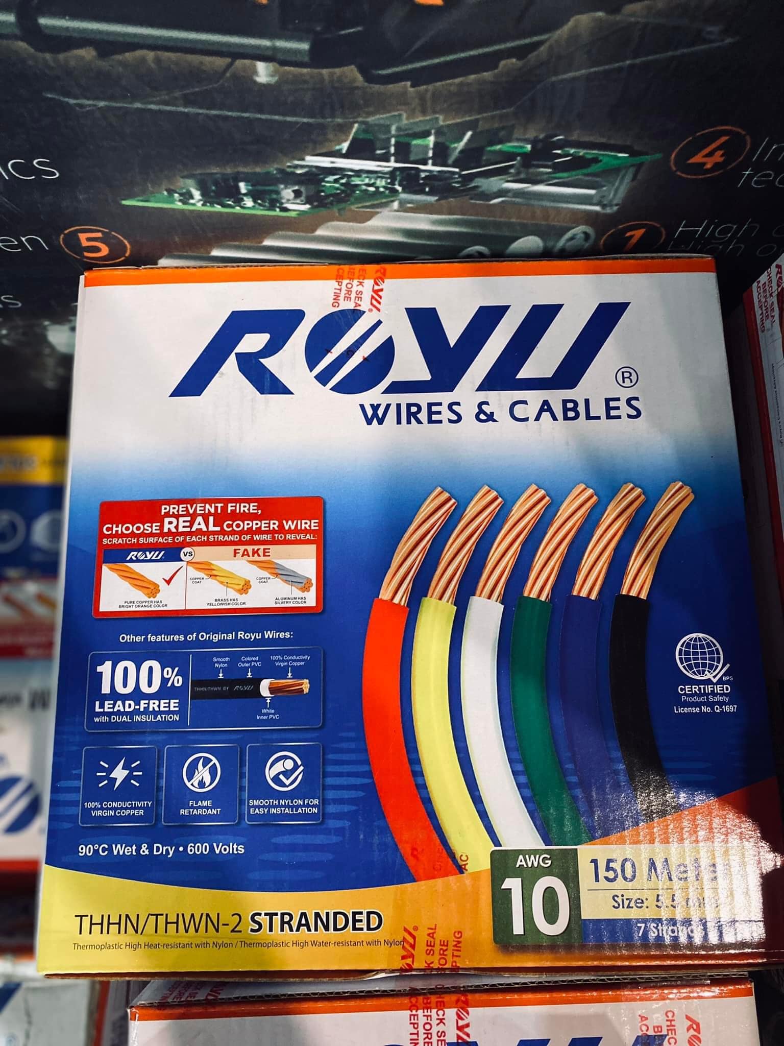 Royu THHN/THWN Stranded Wire #14 #12 #10 #8 150 METERS 100% Pure Copper ...