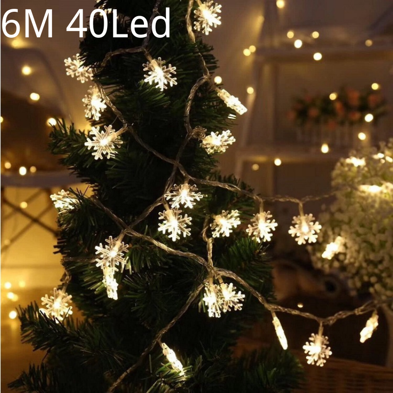 Light Led Creative Snowflake Lamp String Outdoor Christmas Lights Waterproof（Can be long and