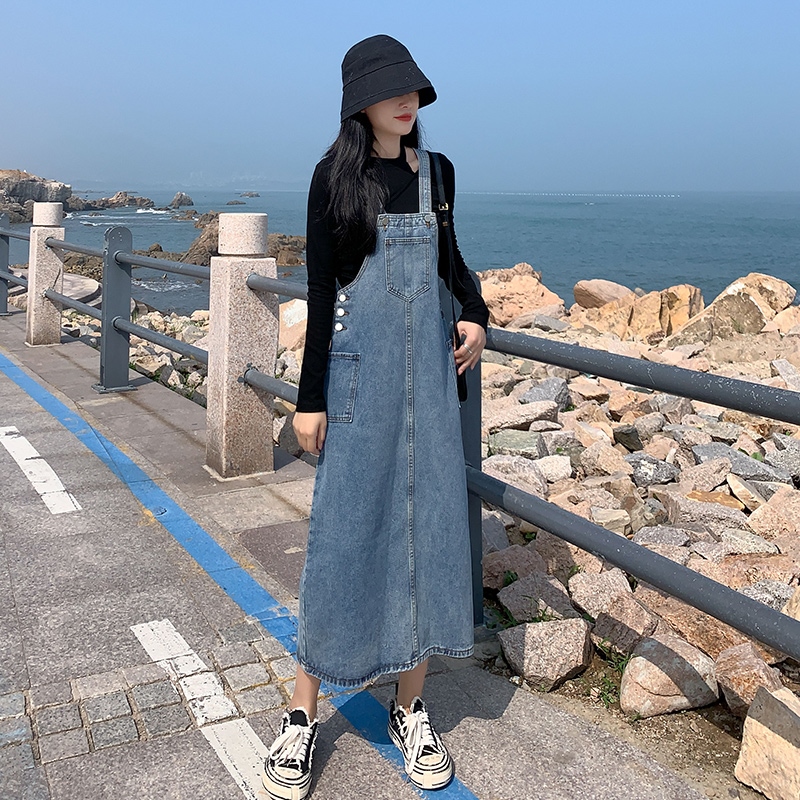 Buy Denim Jumper Skirt Long online 